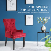 Lisse French Provincial Velvet Dining Chair Set of 4 – Red