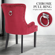 Lisse French Provincial Velvet Dining Chair Set of 4 – Red