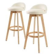 Leila Fabric Swivel Bar Stool Set of 2 – Beige