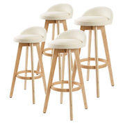Leila Fabric Swivel Bar Stool Set of 4 – Beige