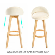 Leila Fabric Swivel Bar Stool Set of 4 – Beige