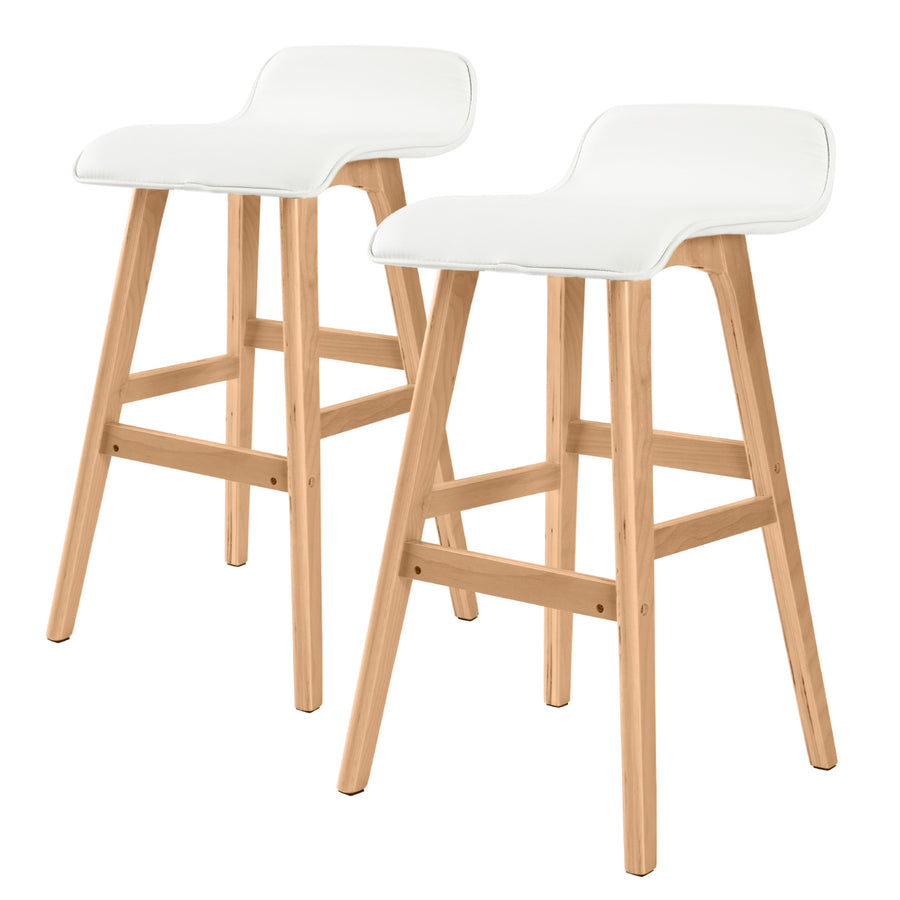 Sophia PU Leather Bar Stool Set of 2 – White