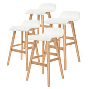 Sophia PU Leather Bar Stool Set of 4 – White, 65 cm Seat