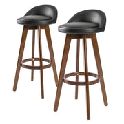 Leila Wooden Swivel Bar Stool Set of 2 – Black