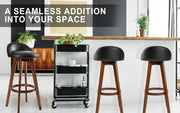 Leila Wooden Swivel Bar Stool Set of 2 – Black
