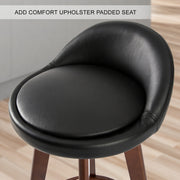Leila Wooden Swivel Bar Stool Set of 2 – Black