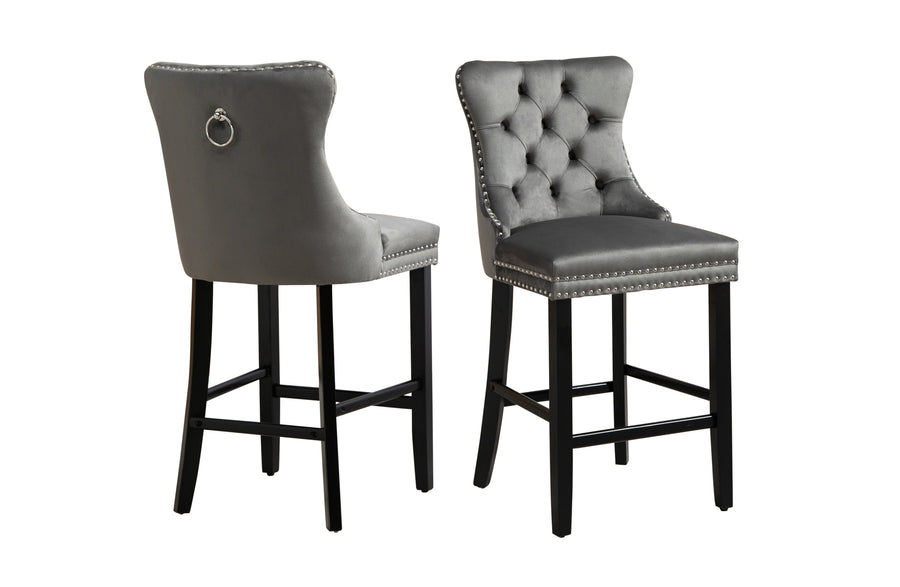 Corbin Bar Stool Set of 2 – Dark Grey