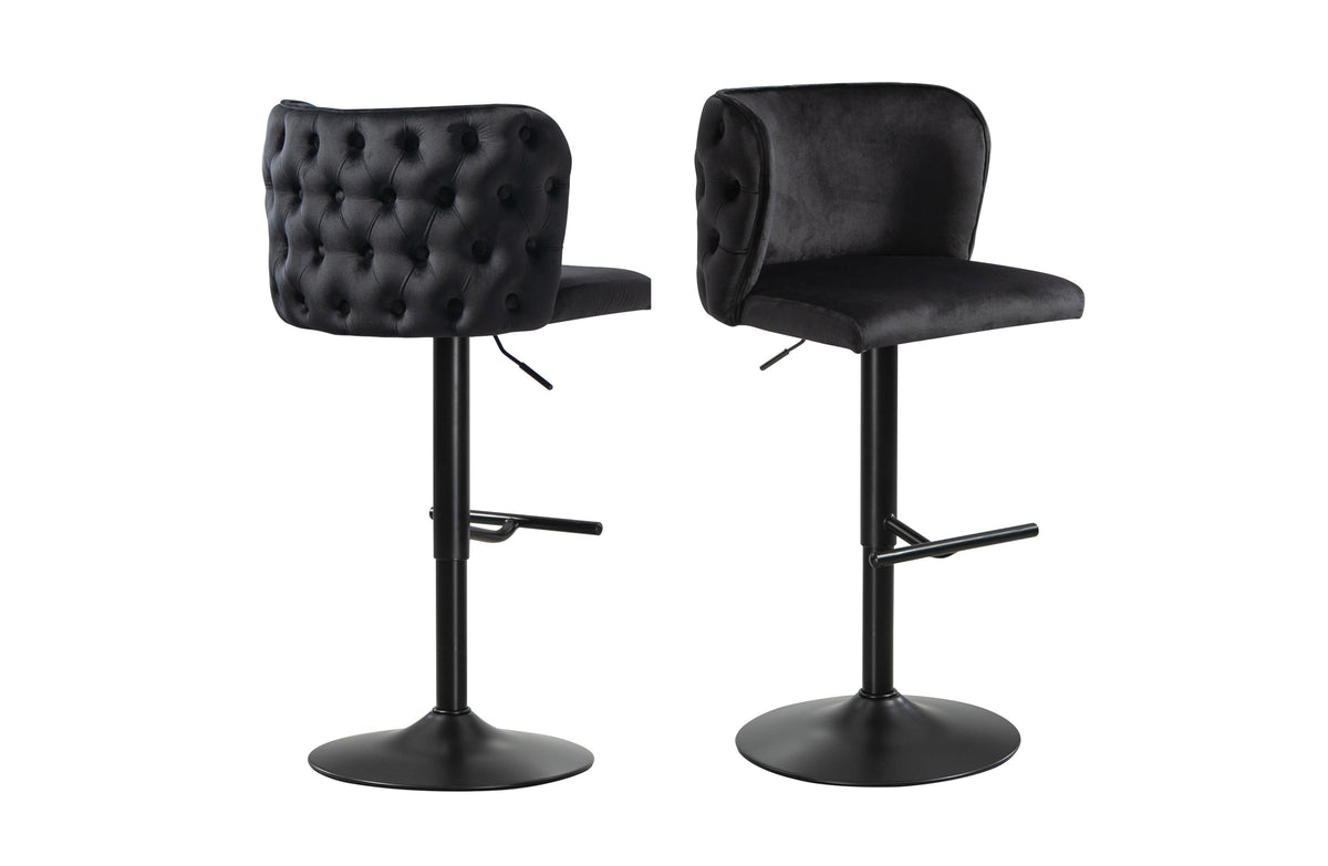 Clyde Gas-Lift Swivel Bar Stool – Black