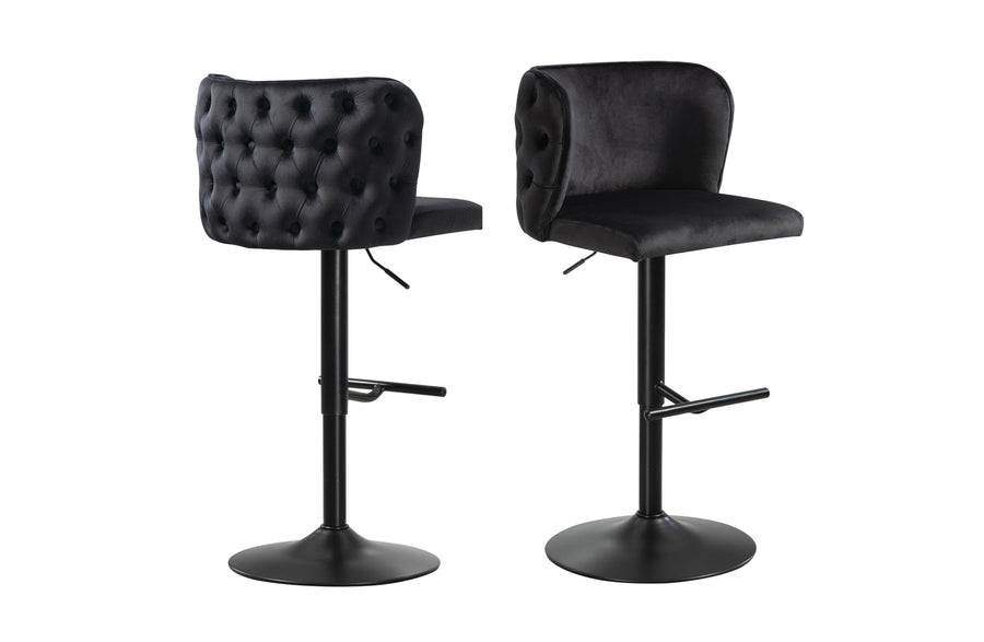 Clyde Gas-Lift Swivel Bar Stool – Black