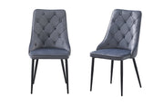 Button Dining Chair Set of 4 – Grey