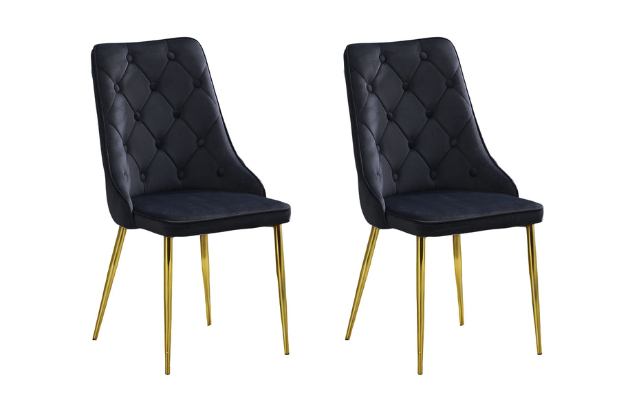 Button Dining Chair Set of 4 – Black