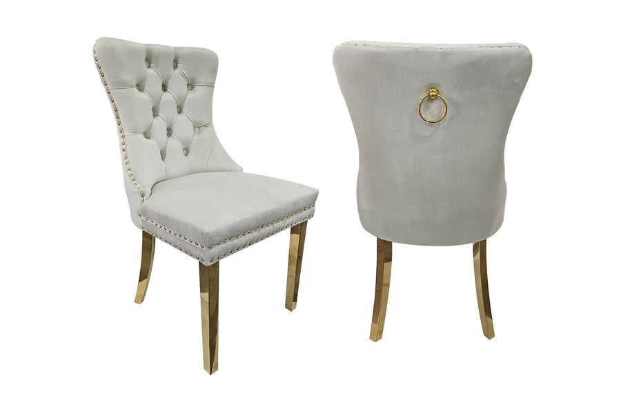 Alsea Velvet Dining Chair Set of 2 – Beige
