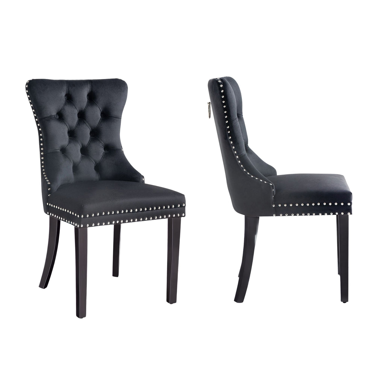 Alsea Velvet Dining Chair Set of 2 – Black