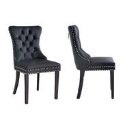 Alsea Velvet Dining Chair Set of 2 – Black