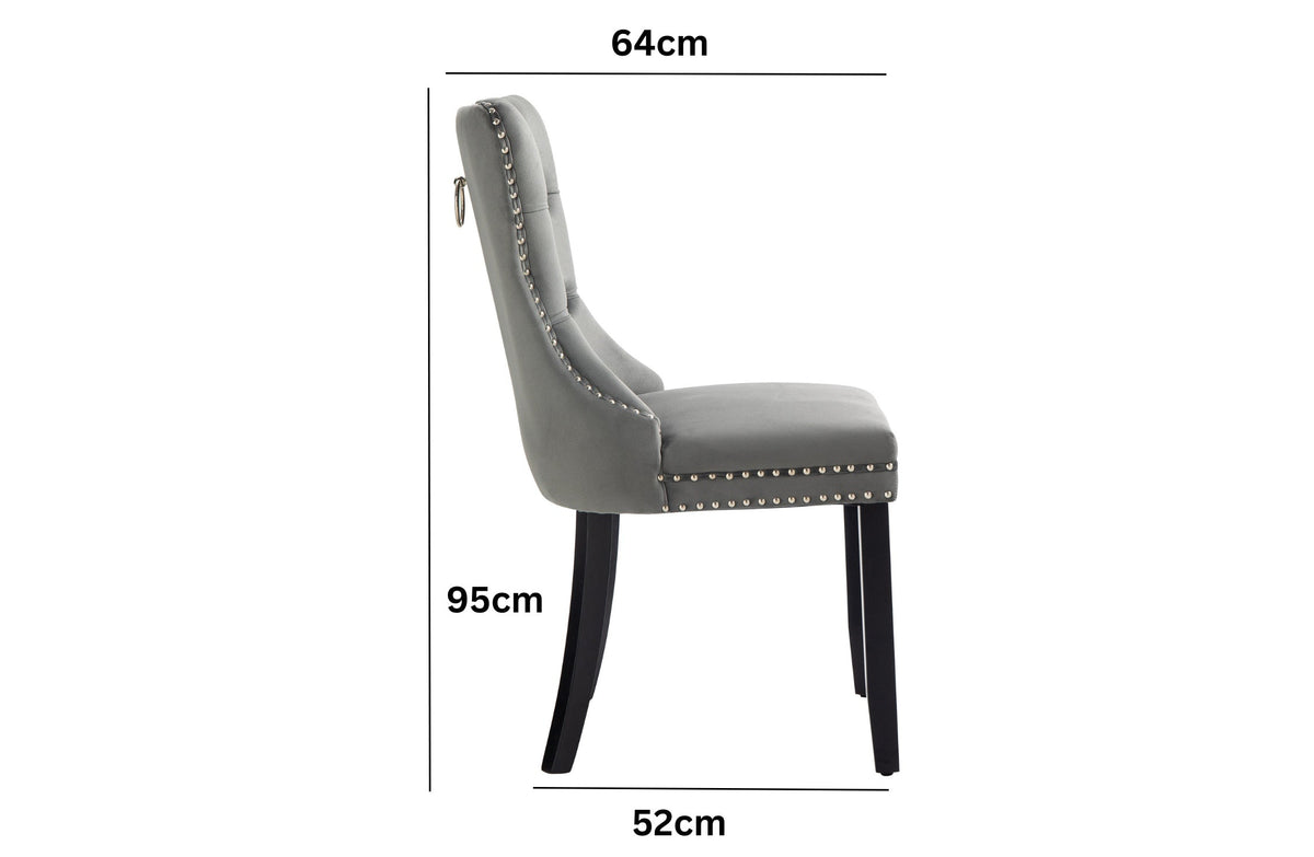 Alsea Velvet Dining Chair Set of 2 – Black