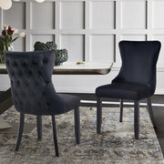 Paris Velvet Dining Chair Set of 2 – Black