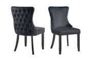 Paris Velvet Dining Chair Set of 2 – Black