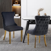 Paris Velvet Dining Chair Set of 2 – Black