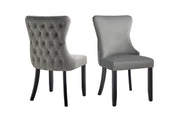 Paris Velvet Dining Chair Set of 2 – Dark Grey