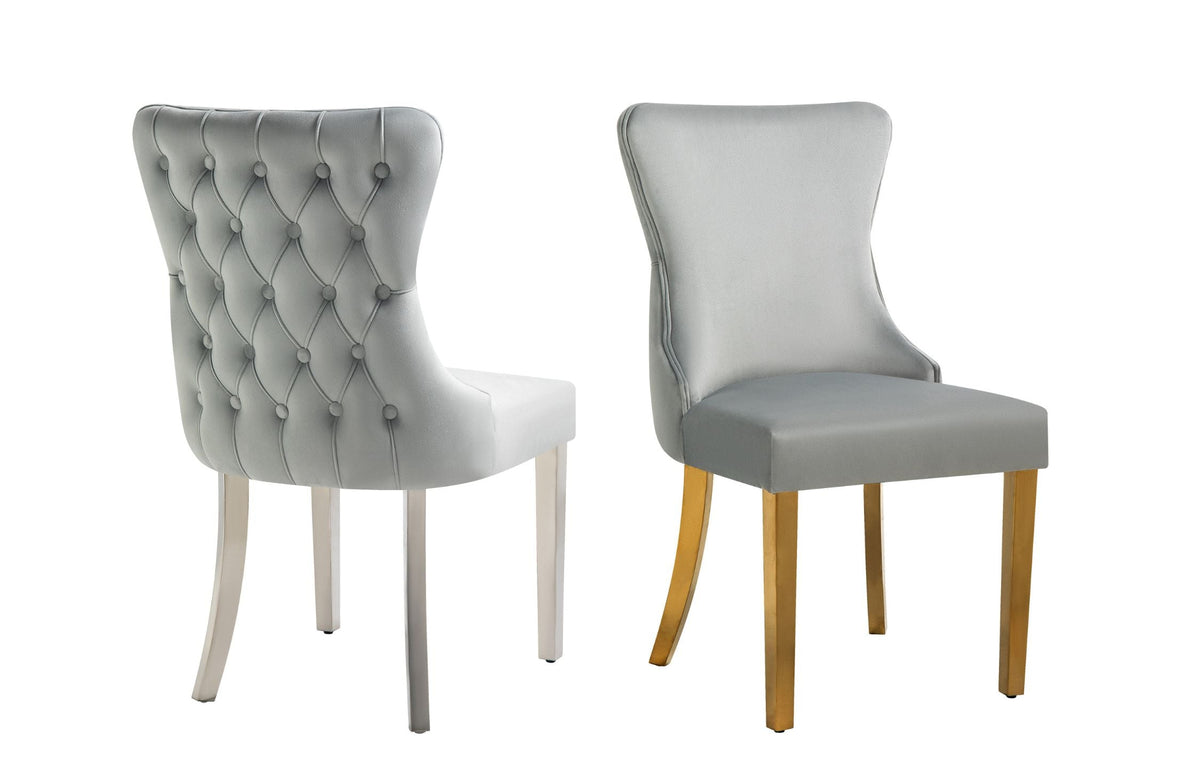 Paris Velvet Dining Chair Set of 2 – Dark Grey