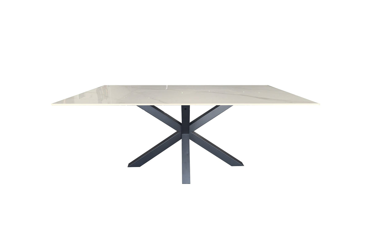 Miles Metal Dining Table – Black & White