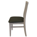 Foxglove PU Seat Dining Chair Set of 2 Solid Ash Wood Dining Furniture - White