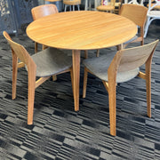 Emilio Fabric Dining Set – Light Grey