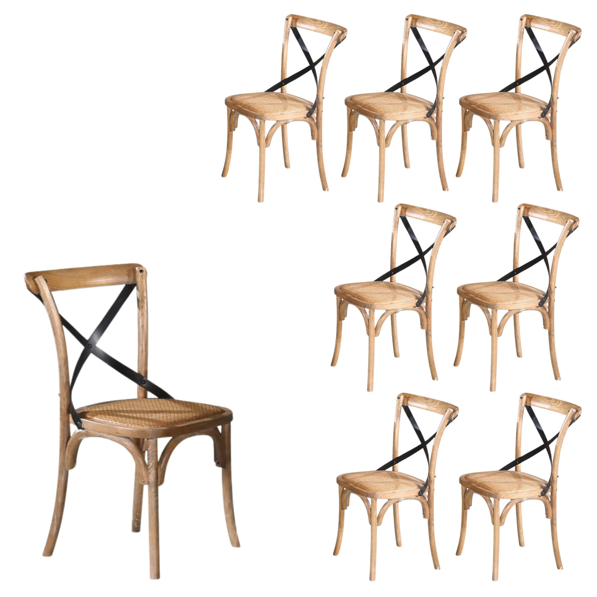 Woodland Dining Chair Set of 8 – Natural