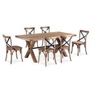 Woodland Metal Dining Set – Natural