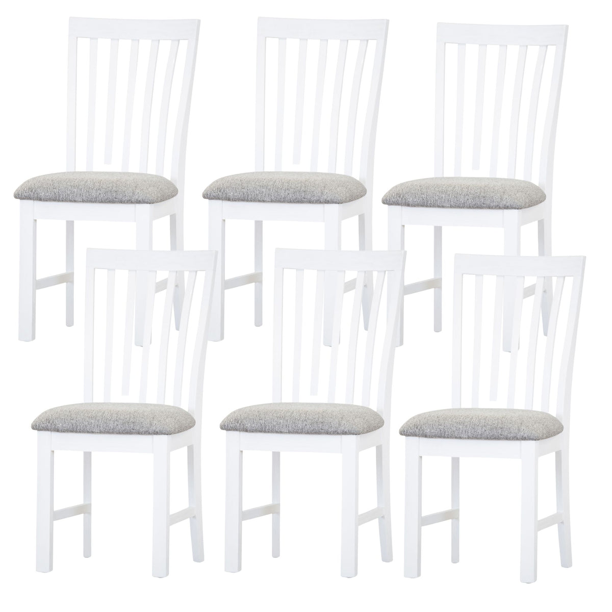 Laelia Fabric Dining Chair Set of 6 – White