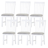 Laelia Dining Chair Set of 6 Solid Acacia Timber Wood Coastal Furniture - White