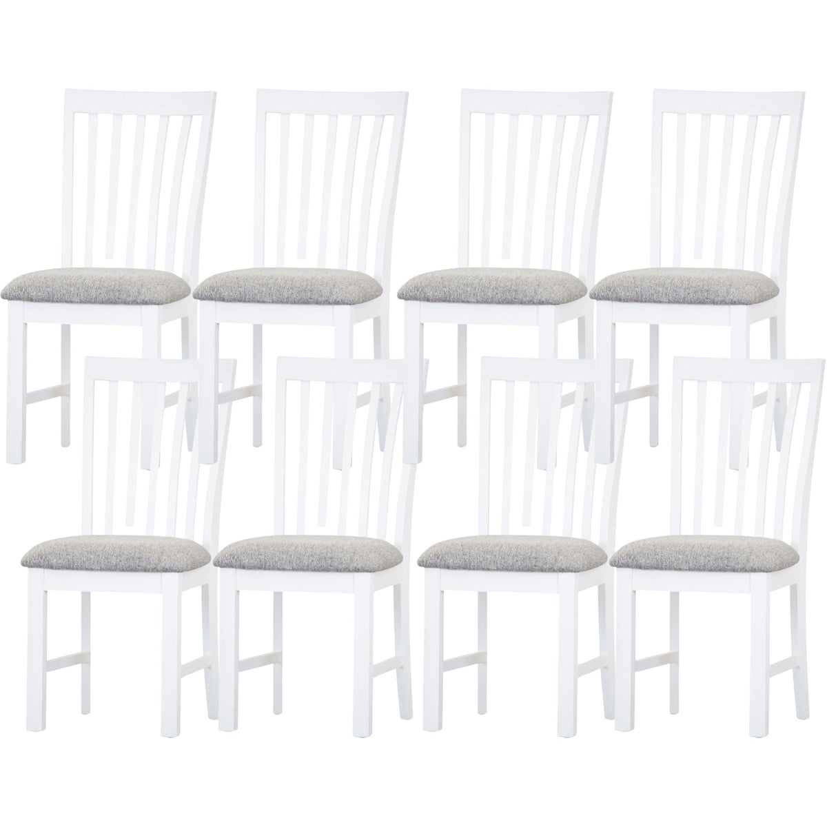 Laelia Fabric Dining Chair Set of 8 – White