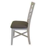 Daisy Dining Chair Set of 2 Solid Acacia Timber Wood Hampton Furniture - White