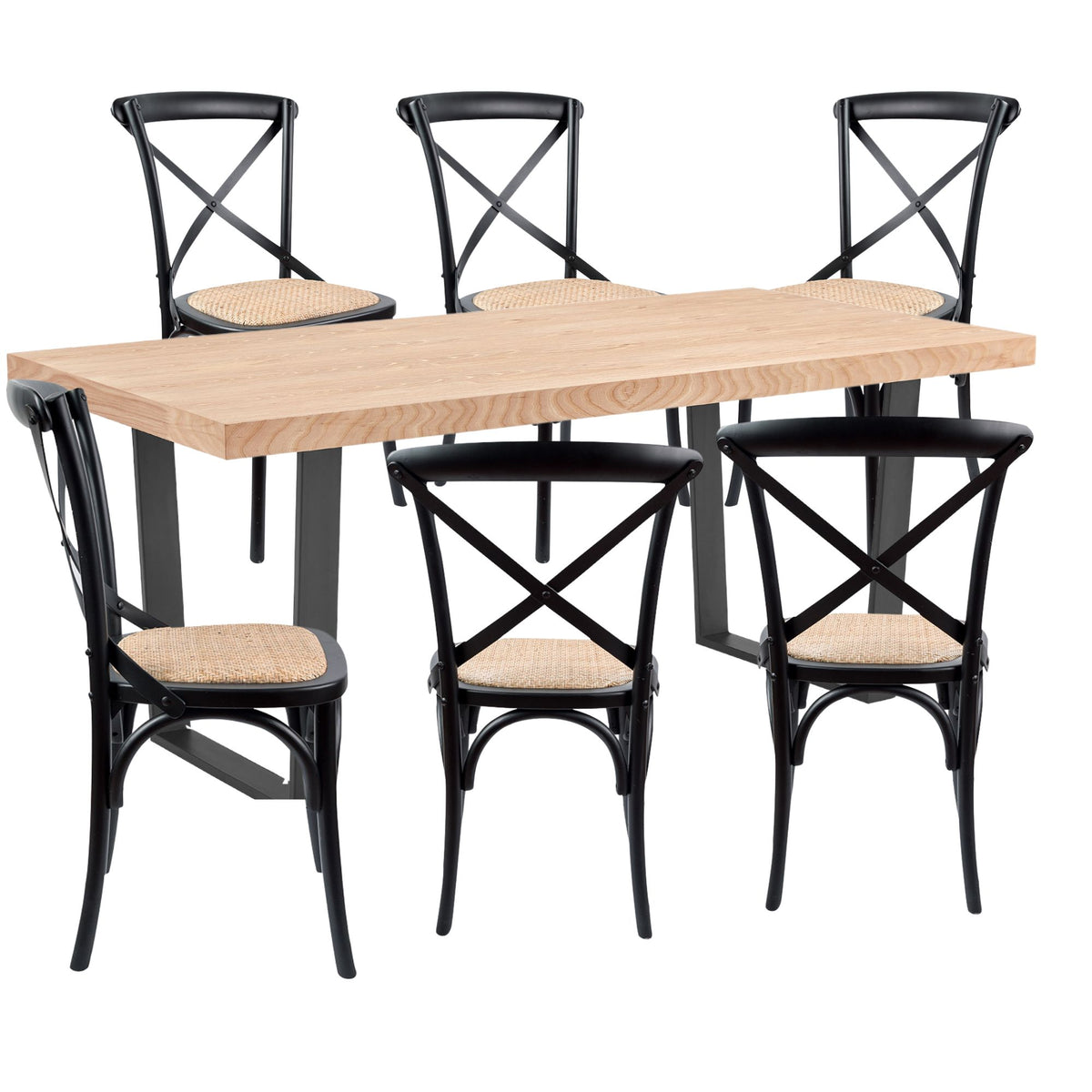 Petunia Rattan Dining Set – Natural