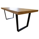 Petunia  Dining Table 180cm Elm Timber Wood Black Metal Leg - Natural