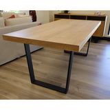 Petunia  Dining Table 180cm Elm Timber Wood Black Metal Leg - Natural