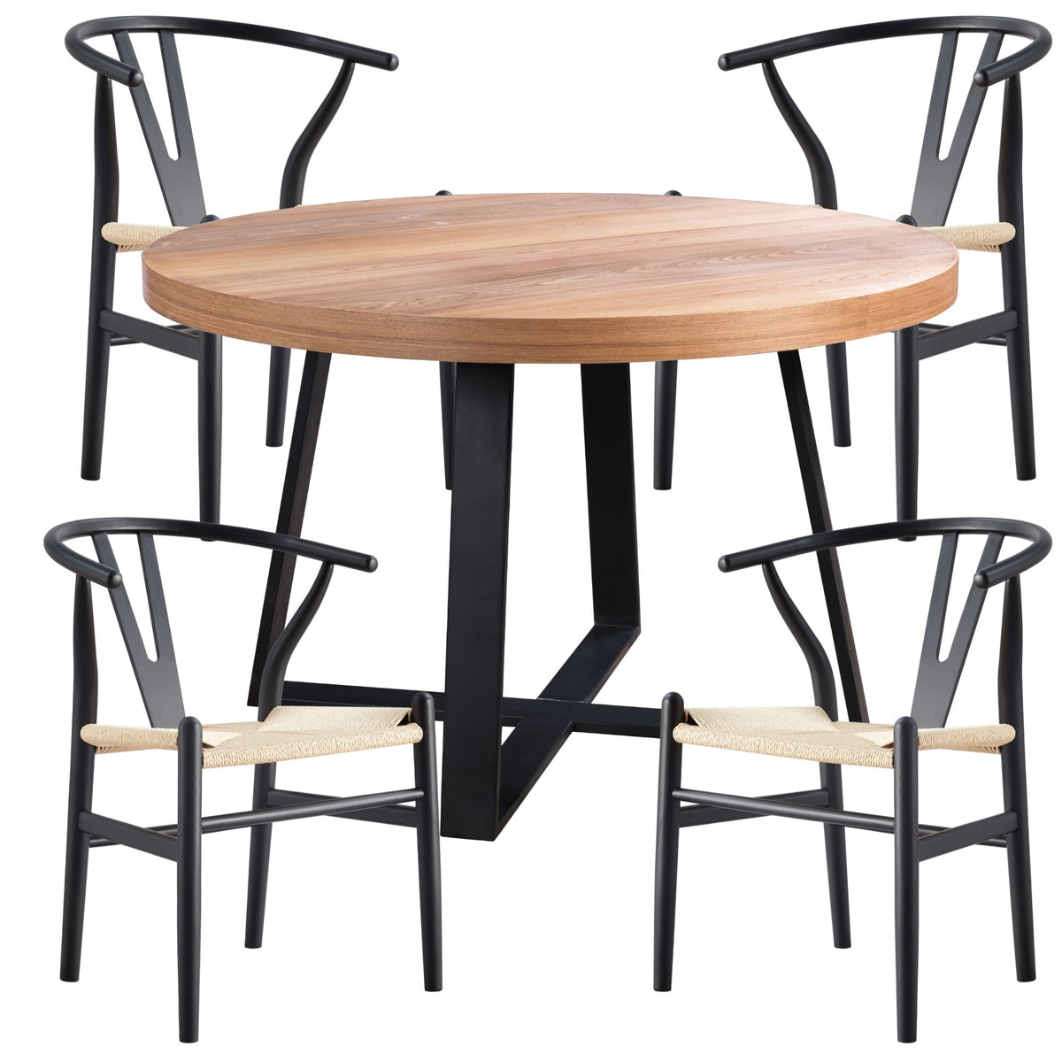 Petunia Metal Dining Set – Natural