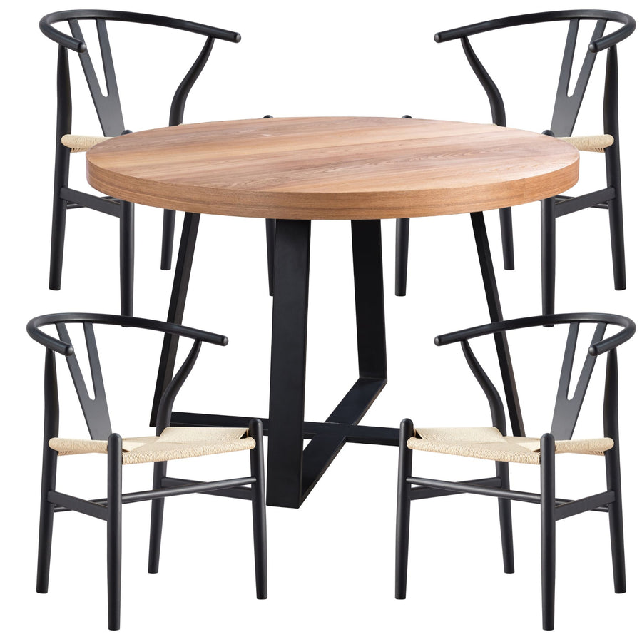 Petunia Metal Dining Set – Natural