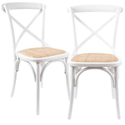 Aster Rattan Dining Chair Set of 2 – White