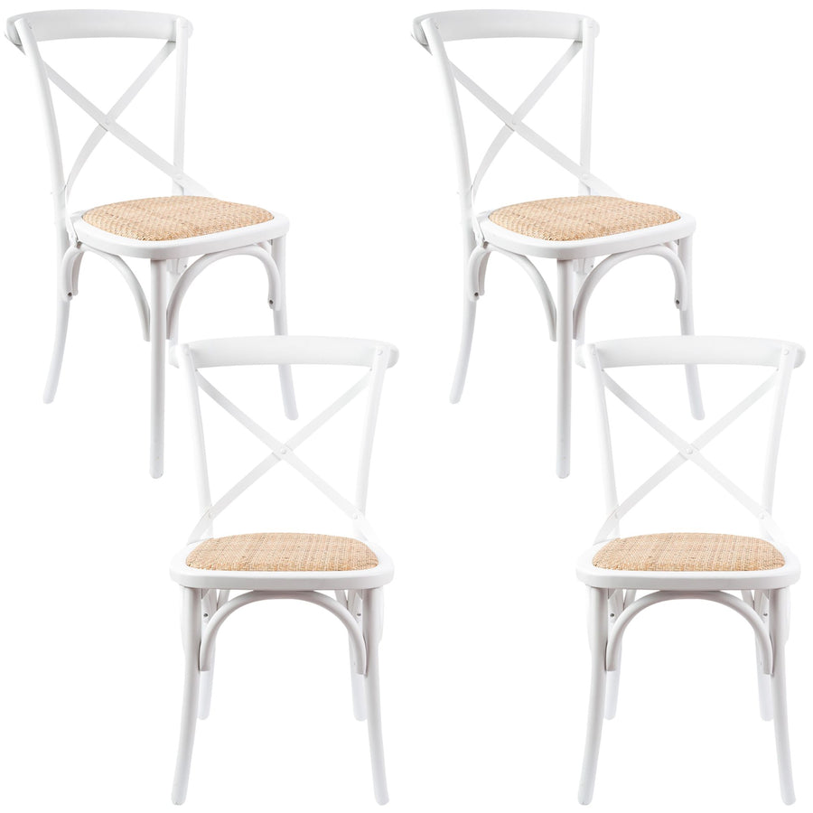 Aster Rattan Dining Chair Set of 4 – White