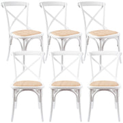Aster Rattan Dining Chair Set of 6 – White