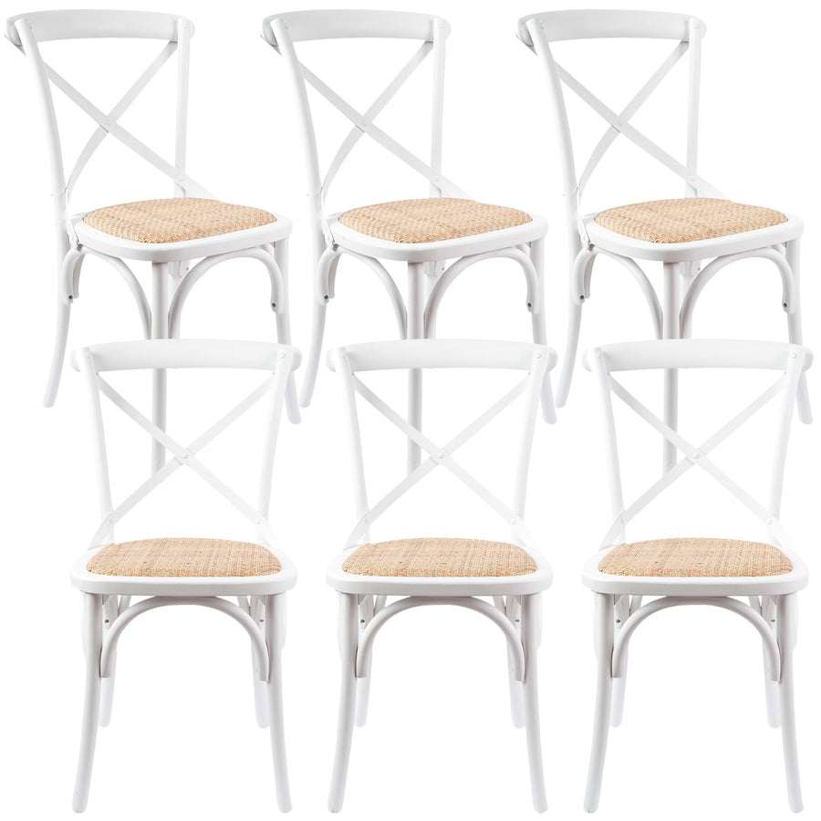Aster Rattan Dining Chair Set of 6 – White