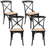 Aster Rattan Dining Chair Set of 4 – Black