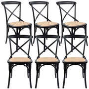 Aster Rattan Dining Chair Set of 6 – Black