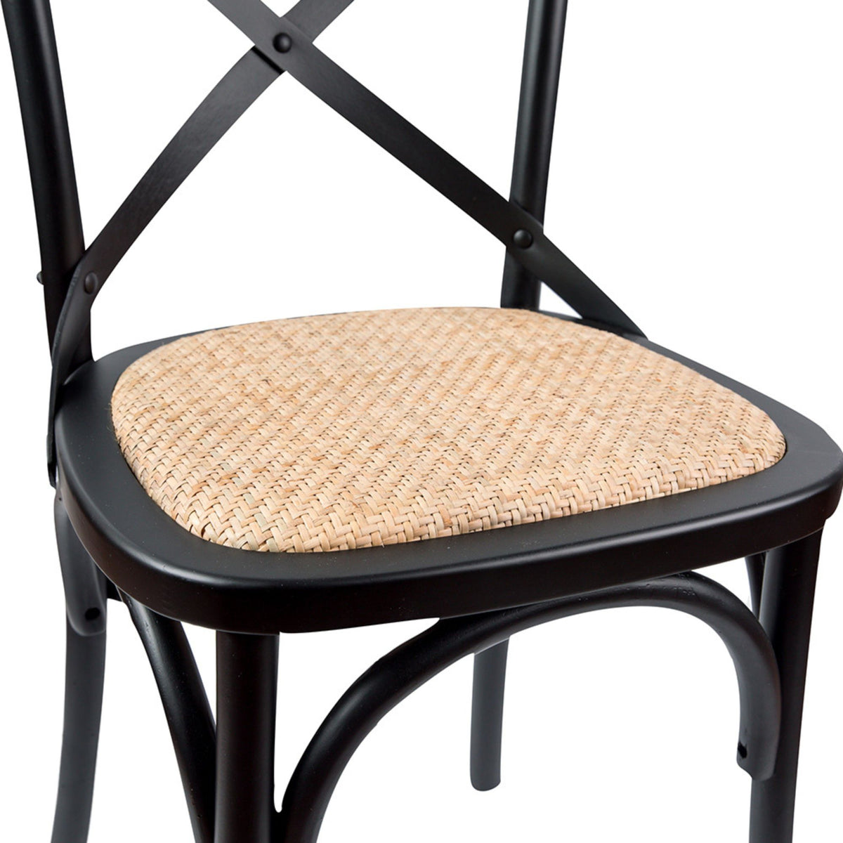 Aster Rattan Dining Chair Set of 6 – Black