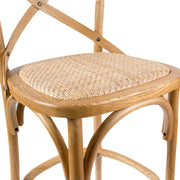 Crossback Rattan Bar Stool