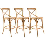 Crossback Rattan Bar Stool
