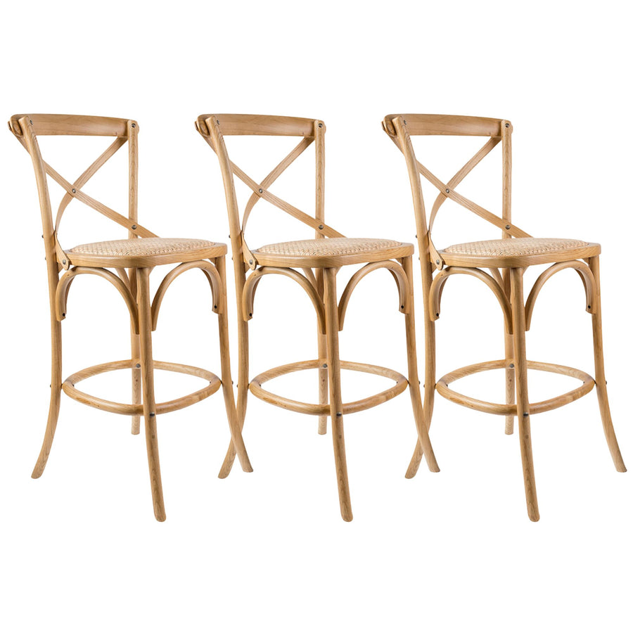 Crossback Rattan Bar Stool