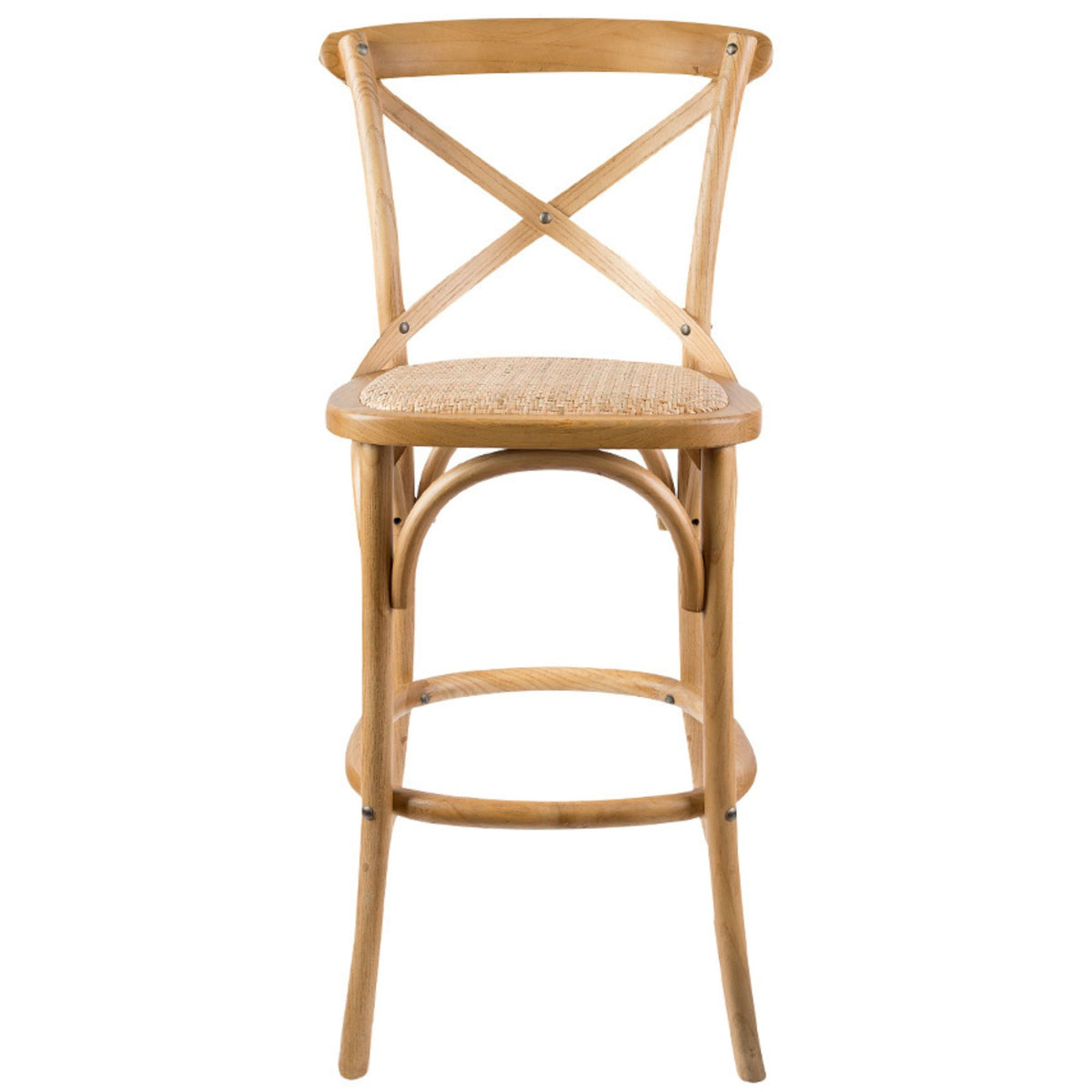 Crossback Rattan Bar Stool