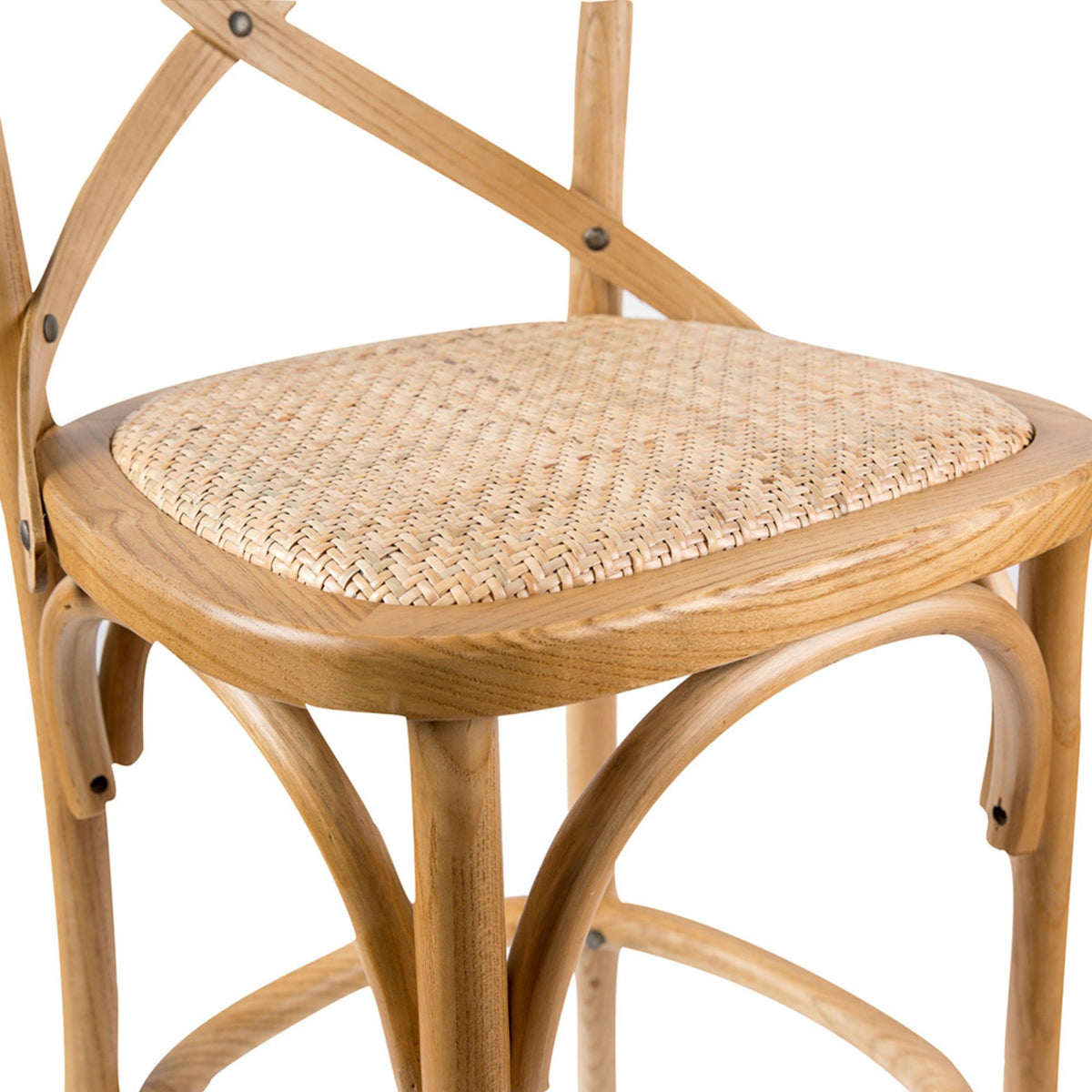 Crossback Rattan Bar Stool